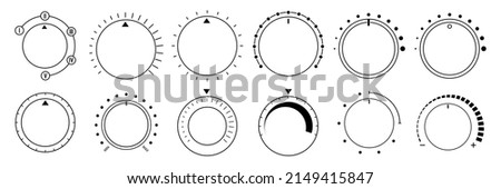 Volume level knob with round scale and controller. Royalty-Free Stock Photo #2149415847