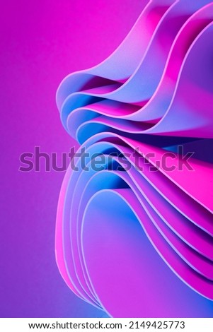 Motion flow elements with neon led illumination. Futuristic abstract background. Royalty-Free Stock Photo #2149425773