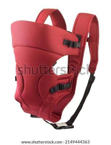Modern red baby holder bag, isolated