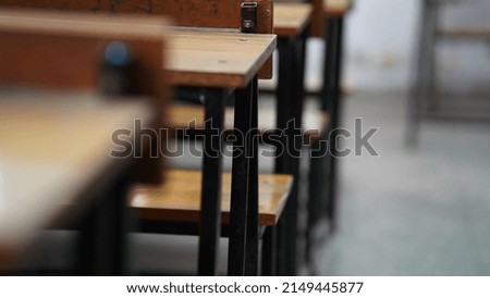 school college desk close up image close school college or Empty desk