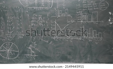 pi chart on black board maths classes background texture blackboard