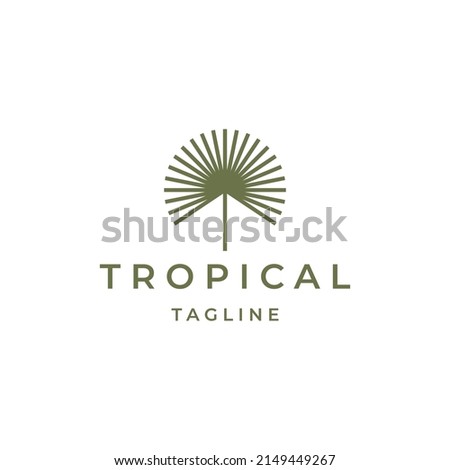 Fan palm leaf logo icon design template flat vector Royalty-Free Stock Photo #2149449267