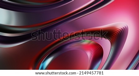 3D illustration of colorful wavy reflective design wallpaper. Graphic illustration for wallpaper, banner, background, card, book cover or website. Abstract background. 