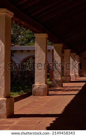 Country life, country house, country architecture, tranquility, rest. Dawn. sunset. Paraguayan hammock Royalty-Free Stock Photo #2149458343