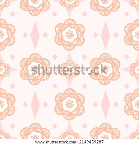 Seamless pattern.Orange Flower Seamless pattern.Carpet pattern design. floor tiles design