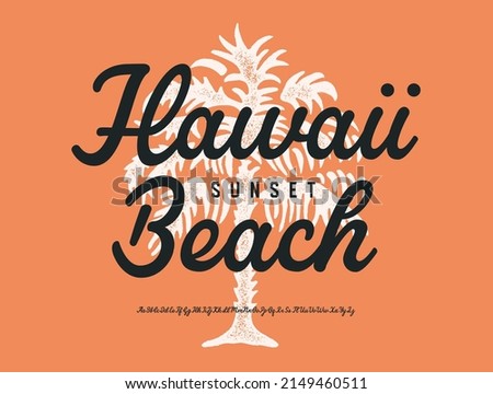 Hawaii Beach. Original Monoline Script Font. Vector