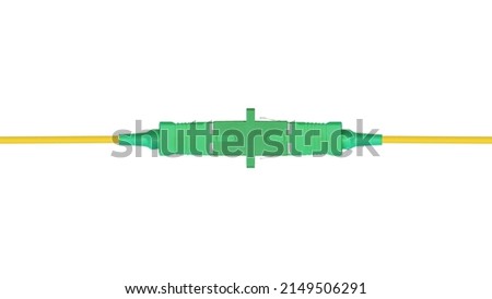 Fiber Optic patch cord Cable  on isolated white background