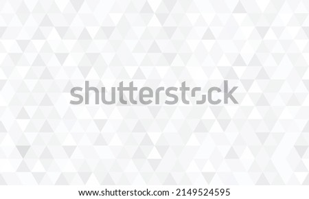 Seamless white triangles mosaic background, Silver geometric shapes pattern or abstract gradient triangular retro shapes,  illustration vetor. Royalty-Free Stock Photo #2149524595