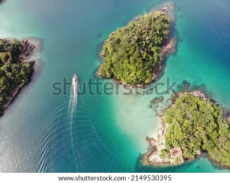 incredible blue lagoon in Ilha Grande RJ Royalty-Free Stock Photo #2149530395