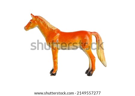 horse toy figurine isolated on white background. High quality photo
