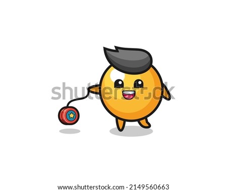 cartoon of cute ping pong playing a yoyo , cute design