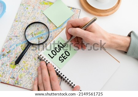 Handwriting text writing Local Seo wooden table. Concept meaning incredibly effective way to market your near business online. Royalty-Free Stock Photo #2149561725