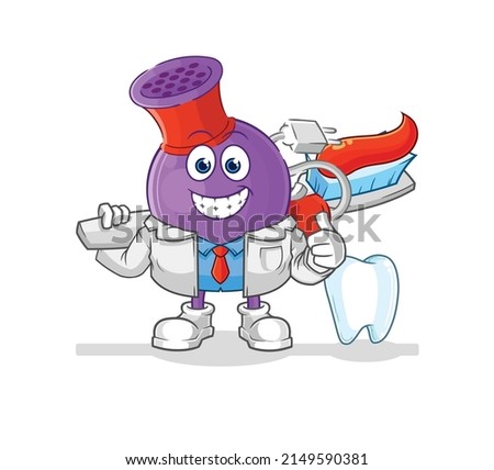 hair dryer dentist illustration. character vector