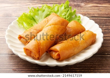 Fried spring rolls of Chinese food Royalty-Free Stock Photo #2149617159