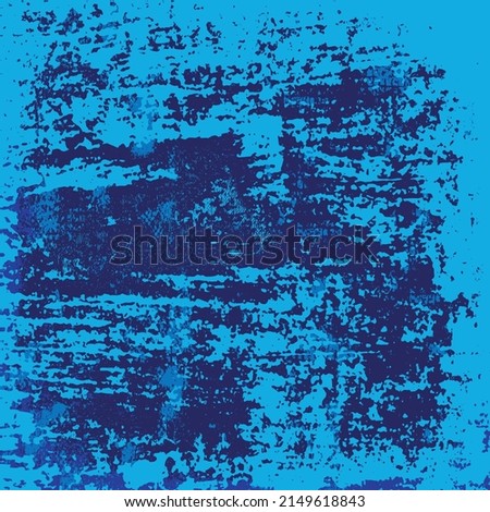 The grunge texture is blue. Abstract color background. Vector template of a scratched colored board