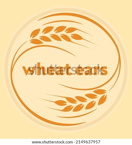 Ear of wheat vector icon. Two ears of wheat inscribed in a circle. Wheat logo vector Royalty-Free Stock Photo #2149637957