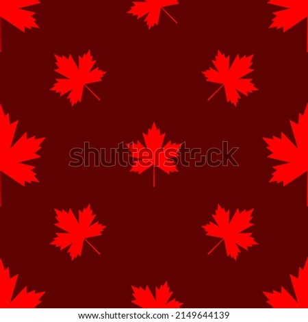 Maple Leaf Icon Seamless Pattern Vector Art Illustration