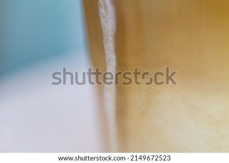 Café Latte Close-up Latte Macchiato with macro focus on the milk foam