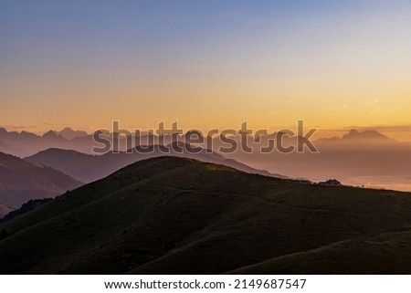 summer landscape near Monte Grappa, Northern Italy Royalty-Free Stock Photo #2149687547