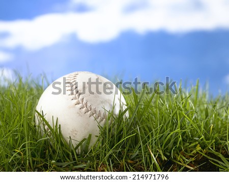 Softball on grass