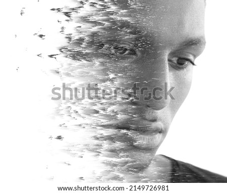 A portrait of a young man depicting his emotional state Royalty-Free Stock Photo #2149726981