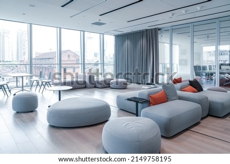 Interior of modern entrance lobby in modern office building Royalty-Free Stock Photo #2149758195