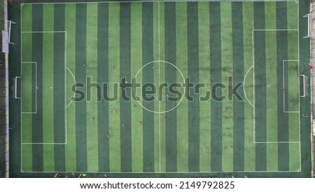 Football Field, football field aerial view. High quality footage