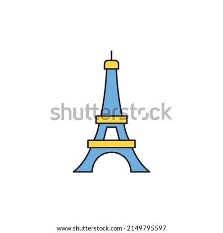 Eiffel tower, monument landmark icon line style icon, style isolated on white background