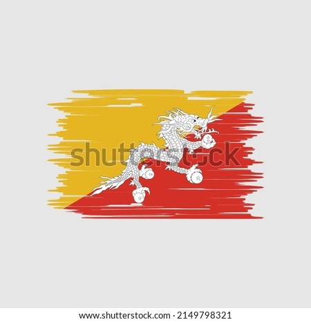 Bhutan Flag Brush. National Flag
