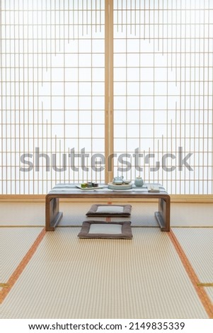 Japan tatami room with table