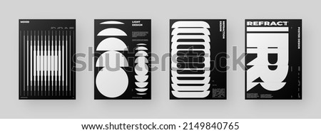 Abstract Posters Design kit. Vertical A4 format. Modern placard collection. Refraction and Distortion Glass Effect. Minimal vector illustration. Royalty-Free Stock Photo #2149840765