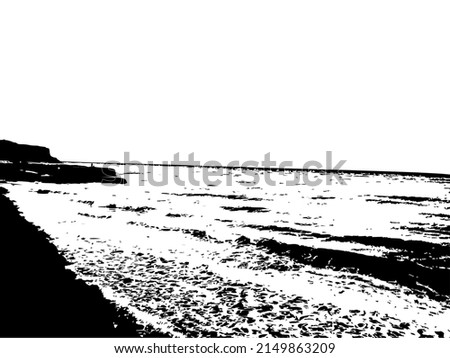 France, Province.   Ocean, sea view.  Sketch style