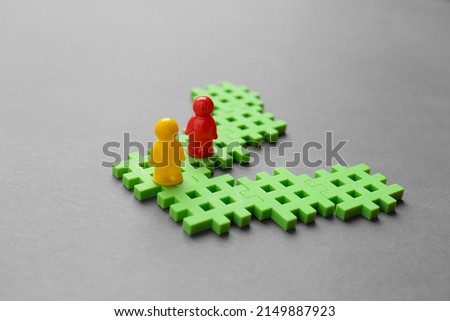 Conceptual image for family housing, home mortgage, real estate, insurance or adoption, closeup shot