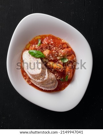 Tomato Sauce with Slices of White Cheese Close Up Photography