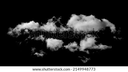 White Cloud Isolated on Black Background. Good for Atmosphere Creation and Composition Royalty-Free Stock Photo #2149948773