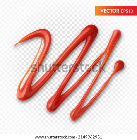 Wave ketchup. Vector illustration on a transparent background. Royalty-Free Stock Photo #2149962951