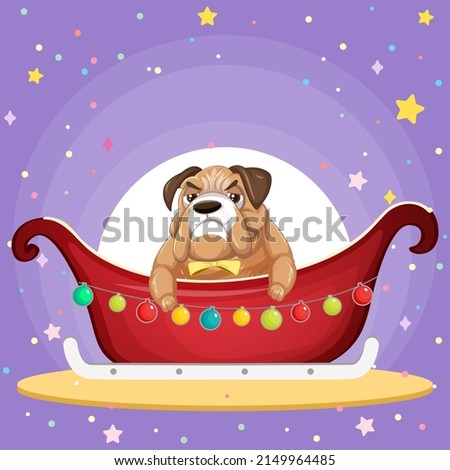 Poster of pug dog cartoon illustration
