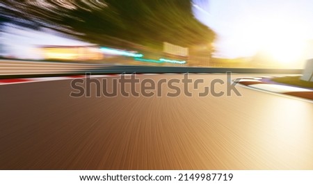 Motion blurred racetrack,sunrise mood .