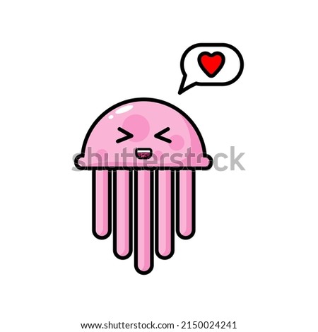 cute and kawaii jellyfish vector illustration.