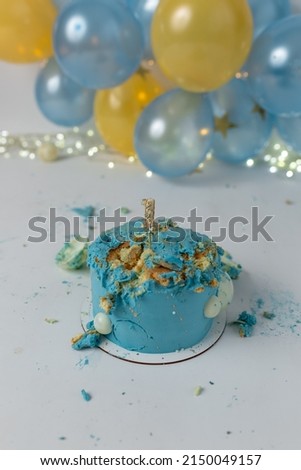 birthday cake with stars. bright cake for your first birthday