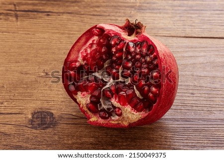 Ripe sweet rube juicy pomegranate fruit