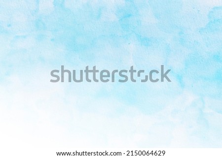 Watercolor illustration cloudy art abstract blue color texture background, clouds and sky pattern. Watercolor stain with hand paint pattern on watercolor paper for wallpaper banner and design
