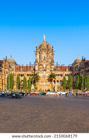 Chhatrapati Shivaji Maharaj Terminus or Victoria Terminus is a historic terminal train station and UNESCO World Heritage Site in Mumbai city, India Royalty-Free Stock Photo #2150068179