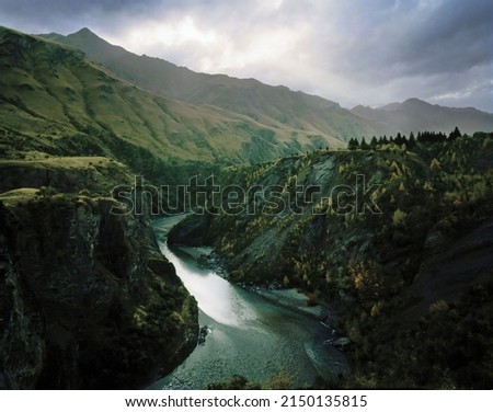 New Zealand, Otago, Skippers Canyon, river in mountainous landscape - stock photo Royalty-Free Stock Photo #2150135815