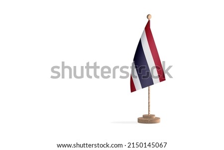 Thailand flagpole with white space background image