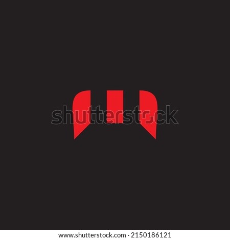 Three lines letter M simple symbol logo vector