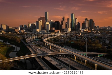 Downtown Houston Skyline Drone Photography