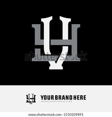 Monogram Logo, Initial letters V, Y, VY or YV, Interlock, Modern, Sporty, White and Grey Color on Black Background