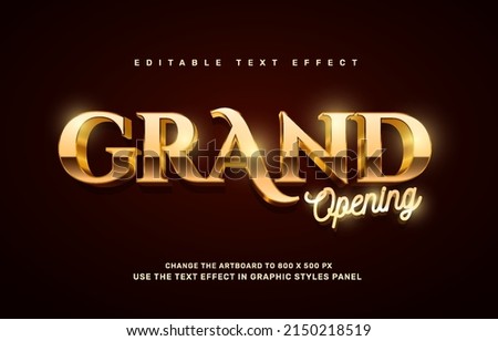 Gold Grand Opening text effect Royalty-Free Stock Photo #2150218519