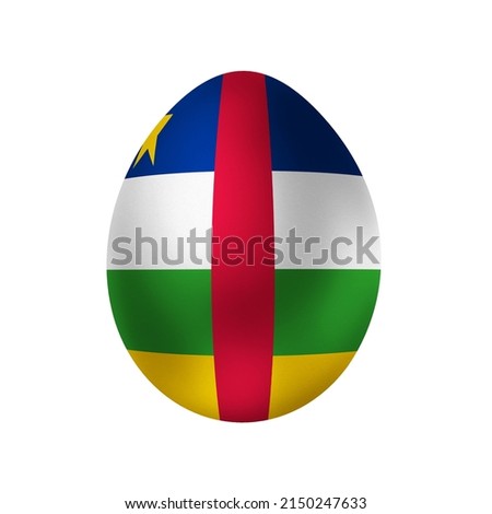 New life symbol. Clip art in colors of national flag. Egg on white background. Central African Republic